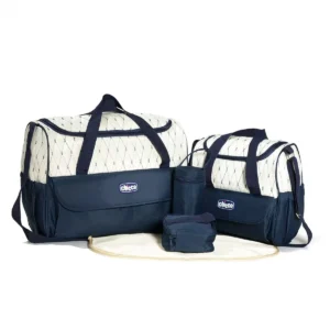 Quilted 5-piece Set w/Multifunctional Shoulder and Crossbody Diaper Bag