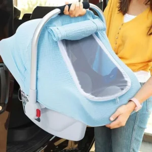 Infant Car Seat Canopy with Breathable Window Cover Protector