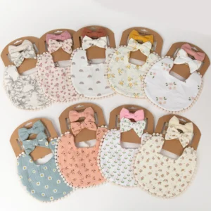 3Pcs/Set Baby Bibs, Headbands, Saliva Cloth