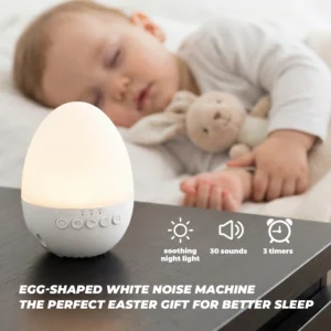 Portable White Noise Machine for Baby with Cry Detection, Night Light