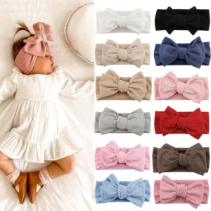 Knotted, Double-Layered, Ribbed Cotton Hair Bands